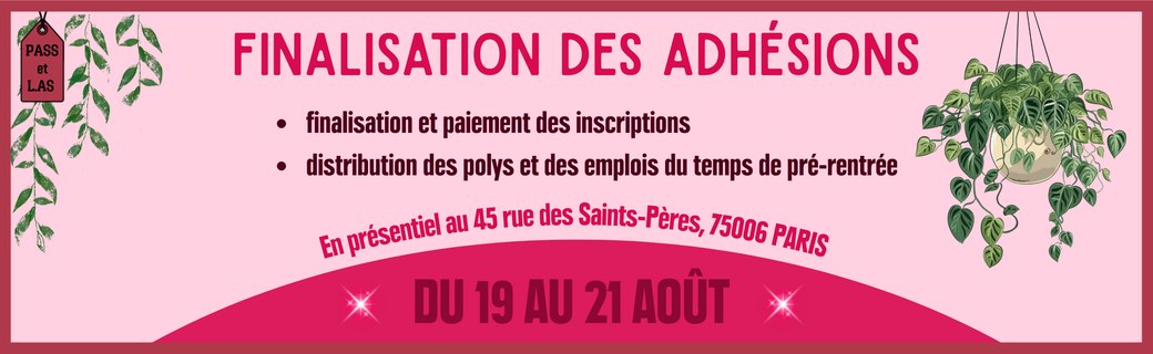 Finalisation des adhésions